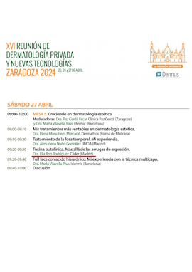 XVI Reunión de Dermatología Privada. Dermus. Zaragoza. Abril 2024